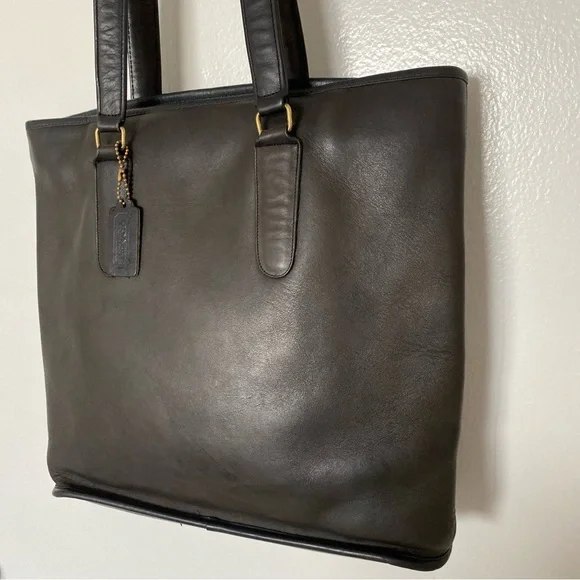 Vintage Coach Zipper Tote Navy Leather No. 9785 Made in NYC - Picture 1 of 14